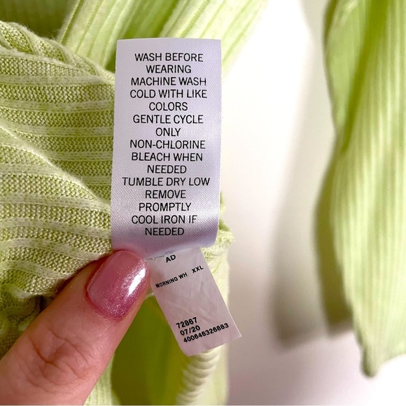 Sonoma Lime Green Soft Ribbed Cowl Neck Sweater Size XXL - Picture 7 of 9